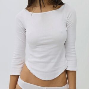 Cou Cou Intimates Rina Long Sleeve Top White